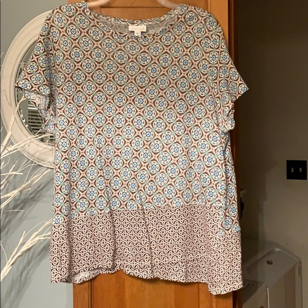 J. Jill blue and brown short sleeve top